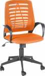 Кресло оператора ИРИС спинка оранжевая сетка, сиденье TW оранжевая,  механизм - пиастра 