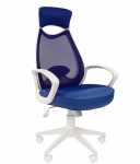 Кресло руководителя СН 840 белый пластик  TW10\TW-05 синий 