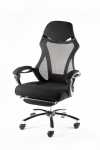 Кресло для персонала 007 H-007 А full black черный пластик / черная ткань / черная сетка 