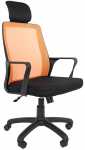 Кресло руководителя РК 215 спинка сетка оранжевая/сиденье ткань TW черная 