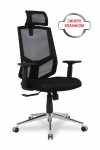 Кресло для персонала College HLC-1500HLX/Black, хром, ткань/сетка, цвет черный 