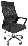 Кресло руководителя РК 166 спинка сетка+экокожа черная/сиденье ткань SY черная 